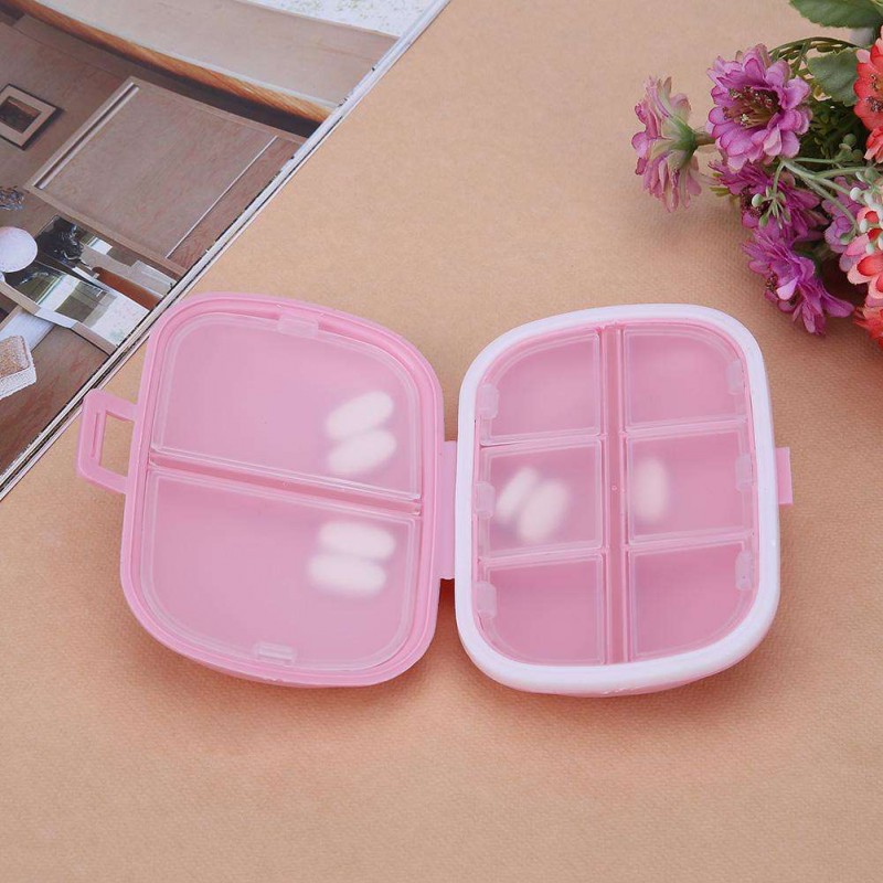 Portable Pills Storage Sealing Box Mini Jewelry Holder Organizer(Pink)