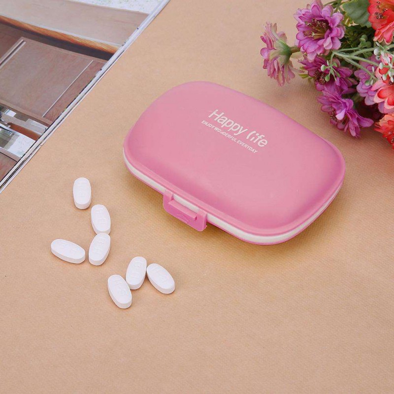 Portable Pills Storage Sealing Box Mini Jewelry Holder Organizer(Pink)