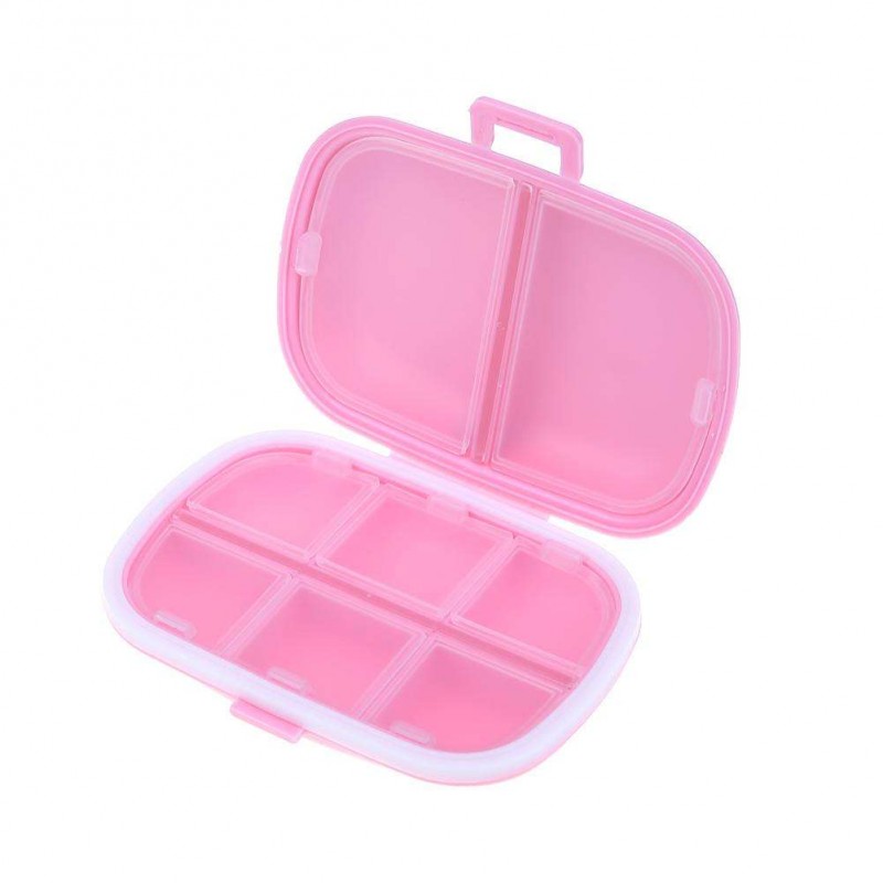 Portable Pills Storage Sealing Box Mini Jewelry Holder Organizer(Pink)