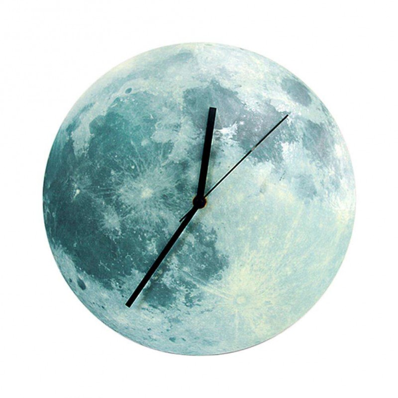 30cm Glowing Moon Wall Clock Waterproof ...