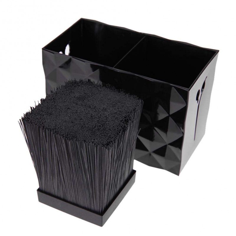 Non Slip Socket Hair Scissor Comb Hair Clips Storage Box Stand Case(Black)