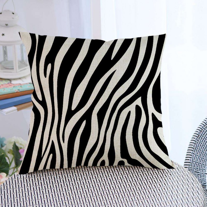 Zebra Stripe Print Pillow Case Pillowslip Waist Cushion Cover Home Decor(B)