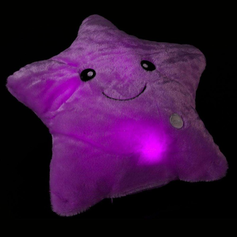 Small Colorful Stars Luminous Led Light Plush Pillow Toy No Battery(Purple)