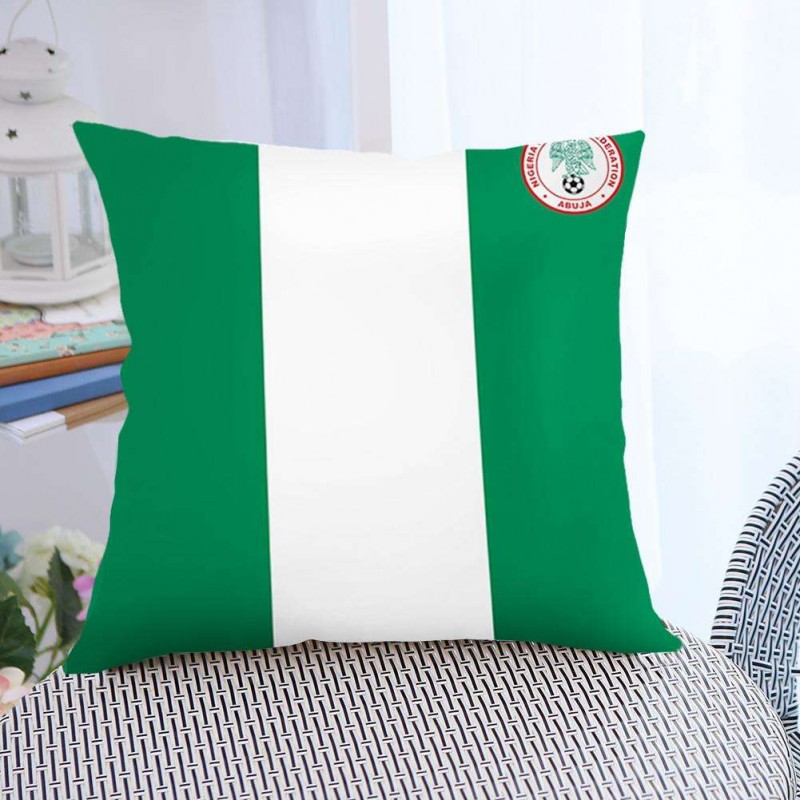 Russia World Cup National Flag Print Cushion Cover Pillow Case(Nigeria