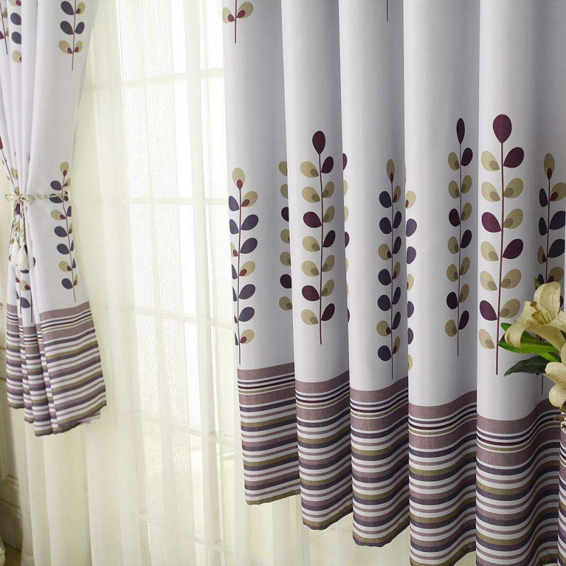 Pastoral Style Star Print Blackout Punching Curtain Shading Screen Drape(A)