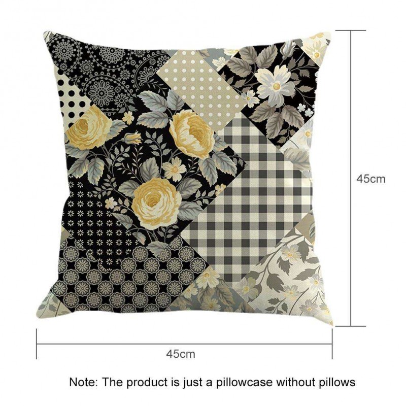 Flowers Print Breathable Moisture Absorption Pillowcase Cushion Cover(A)