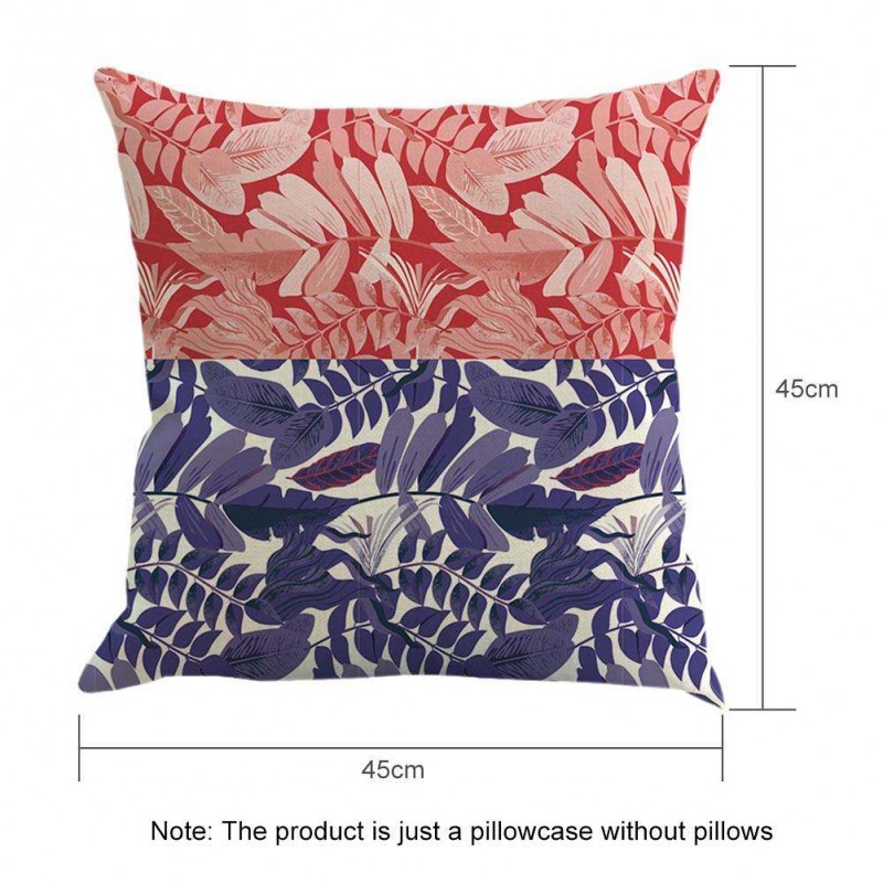 Leaves Moisture Absorption Breathable Pillowcase Sofa Waist Cushion Cover(A