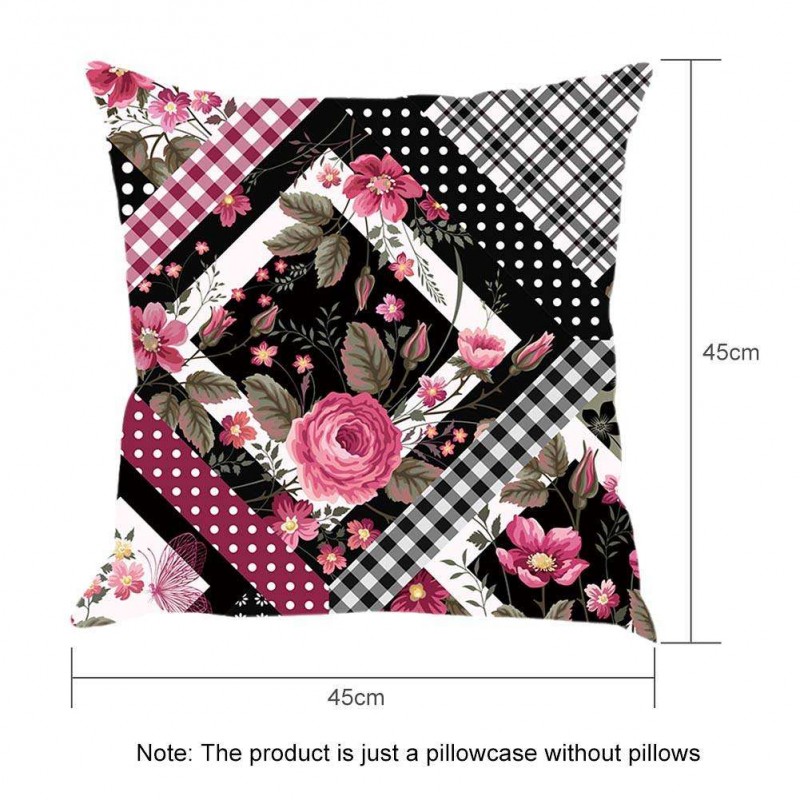 Petal Print Moisture Absorption Breathable Pillow Case Sofa Cushion Cover(A