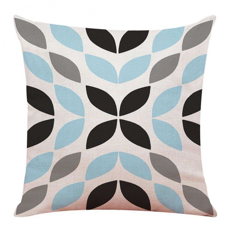 Geometry? Soft Cotton Linen Square Pillo...