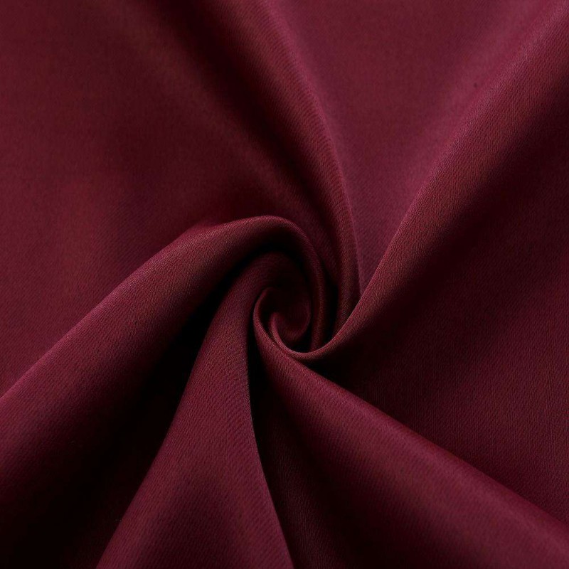 Solid Blackout Shading Window Punching Curtain Purdah Home Decor(Wine Red)