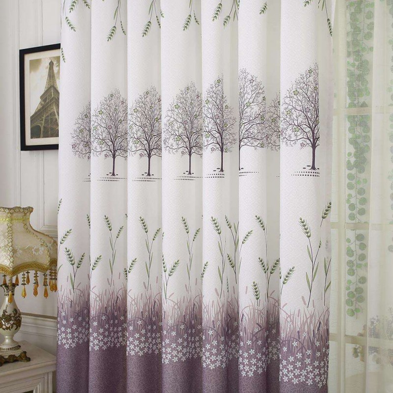 Wheat Tree Print Shading Window Curtain Yarn Purdah Living Room Home Decor