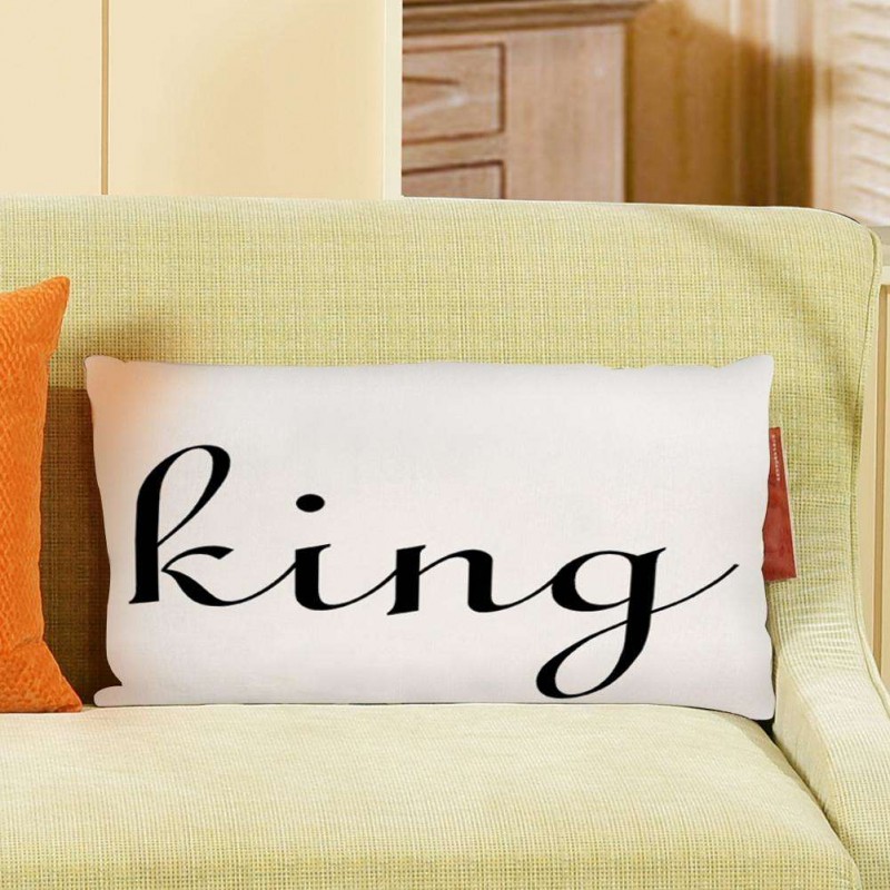 Letter Breathable Sofa Cushion Pillow Cover Pillowcase Home Car Decor(King)