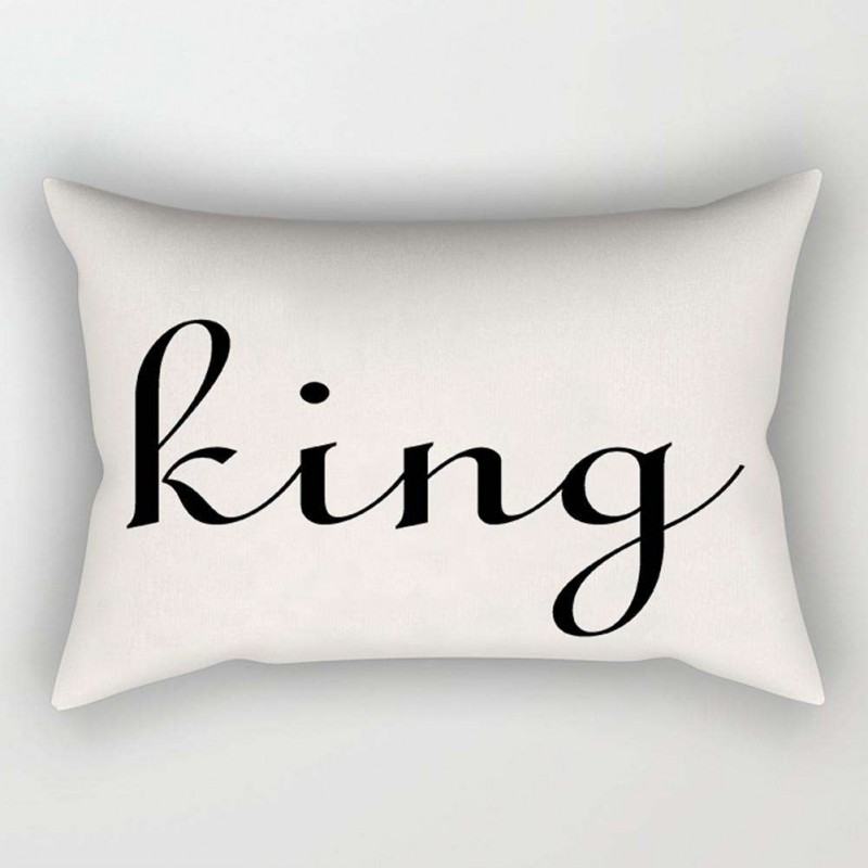 Letter Breathable Sofa Cushion Pillow Cover Pillowcase Home Car Decor(King)