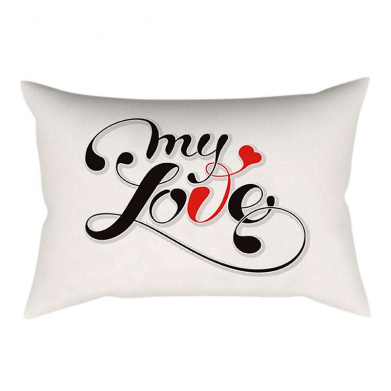 Letter Print Breathable Cushion Cover Pi...