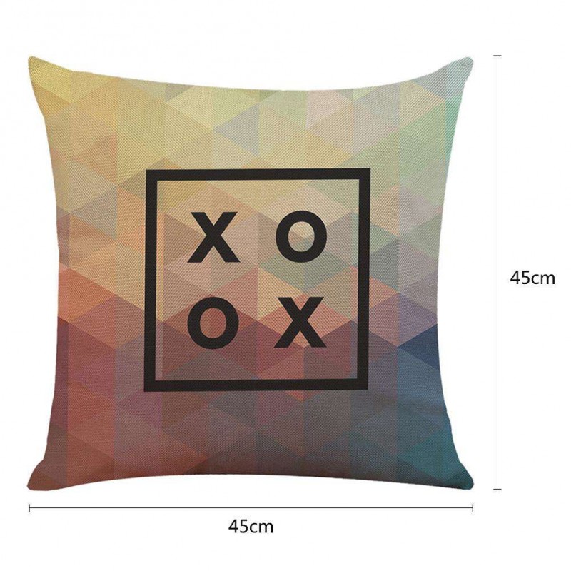 XOXO Pillow Case Cotton Linen Cushion Cover Pillow Cover Sofa Car Decor(1)