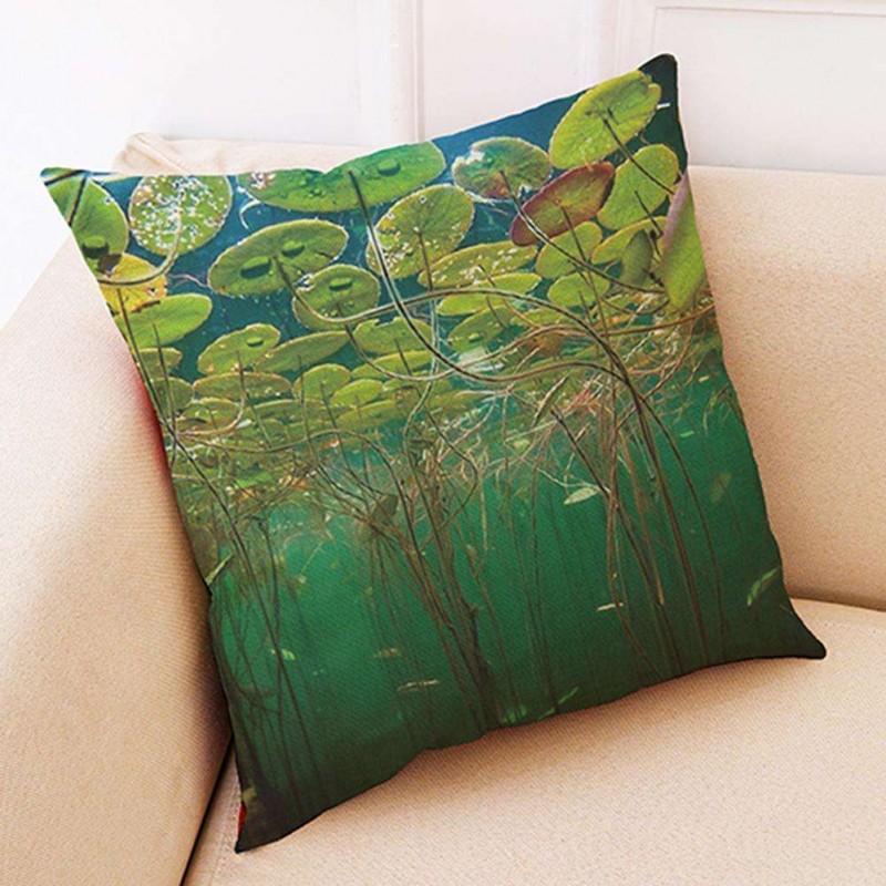 Lotus Leaf Pillow Case Cotton Linen Cushion Cover Bedroom Sofa Car Decor(2)