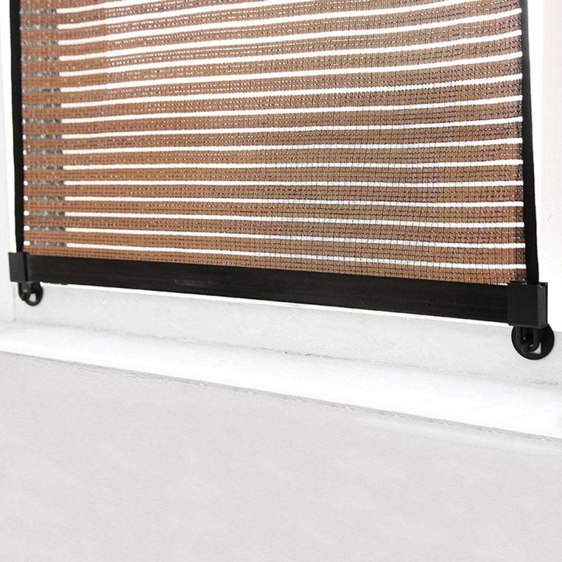 Balcony Window Sunshade Sunscreen Curtain Shutter Partition Purdah(Brown)