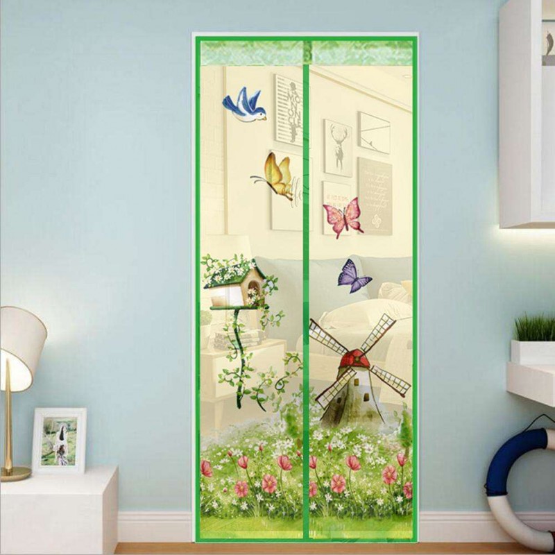 Magnetic Curtains Door Screen Anti-Mosquito Curtain Mosquito Net(Green)