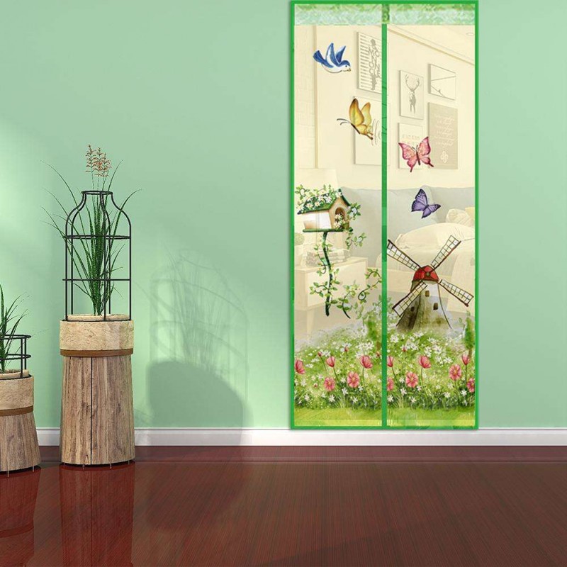 Magnetic Curtains Door Screen Anti-Mosquito Curtain Mosquito Net(Green)