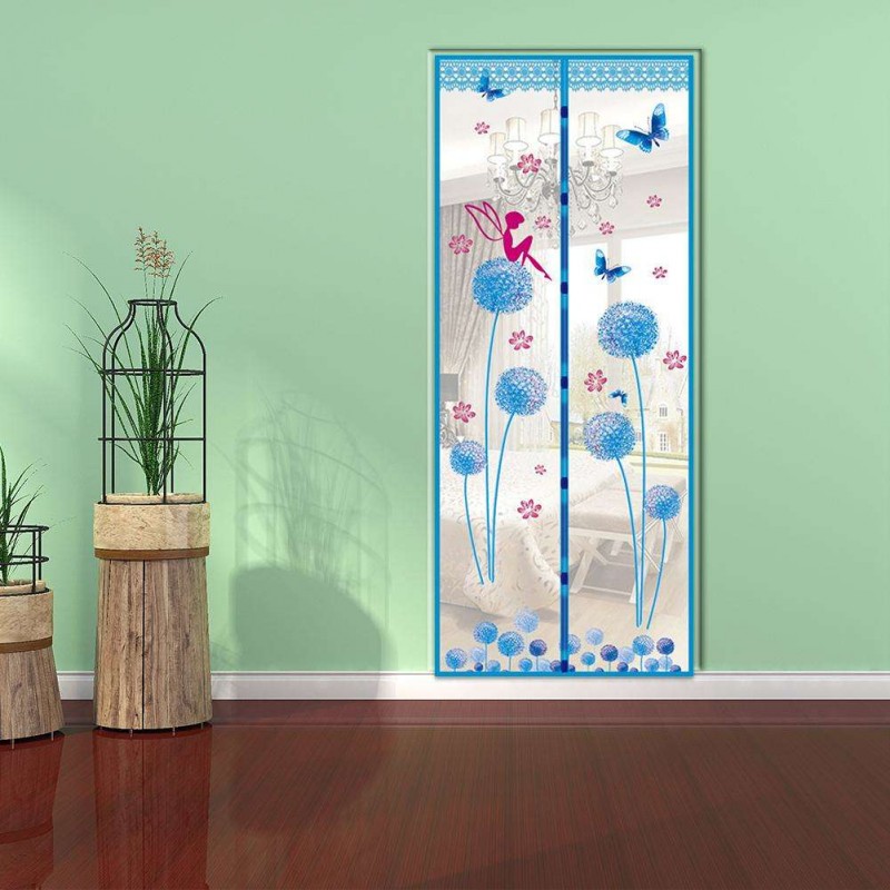 Magnetic Curtains Door Screen Anti-insect Curtain Mosquito Net(Sky Blue)