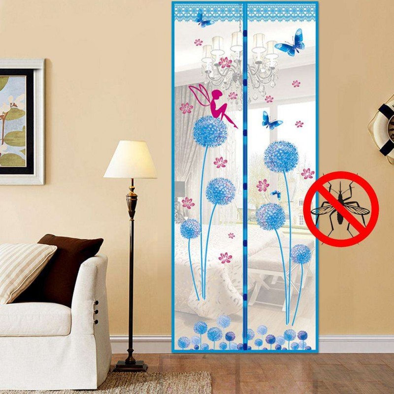 Magnetic Curtains Door Screen Anti-insect Curtain Mosquito Net(Sky Blue)