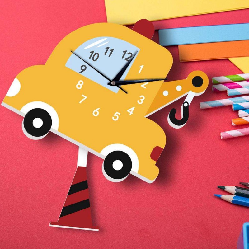 Cartoon Wooden Crane Wall Clock Living R...