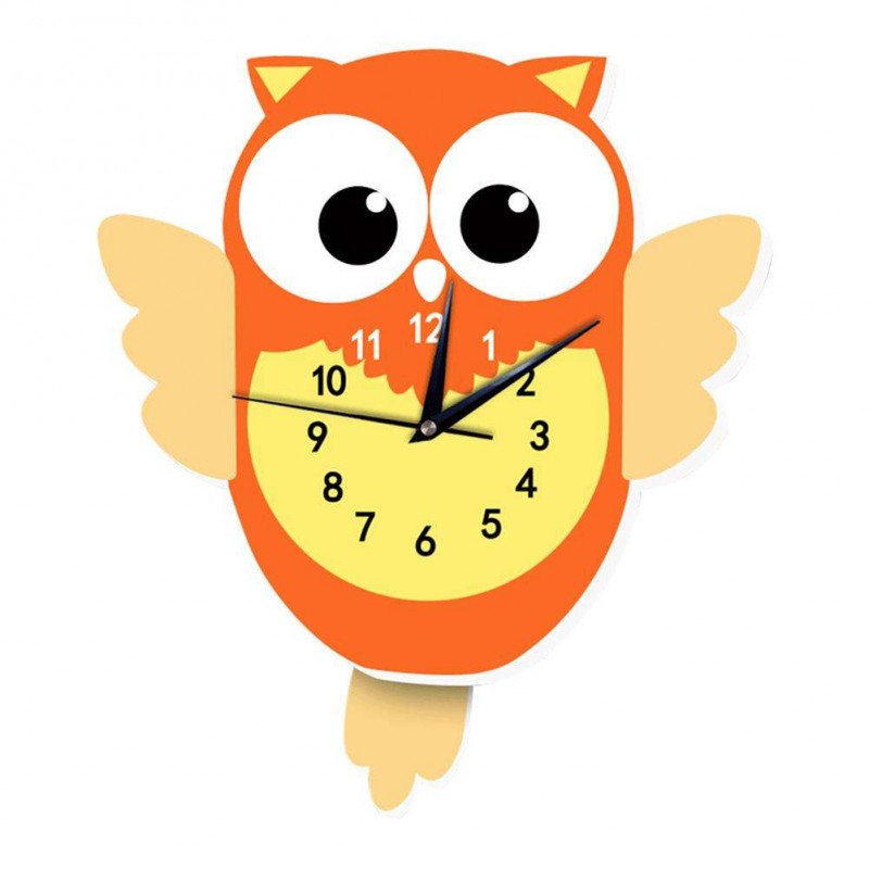 Cartoon Animal Wooden Wall Clock Bedroom Living Room Silent Hanging Clock