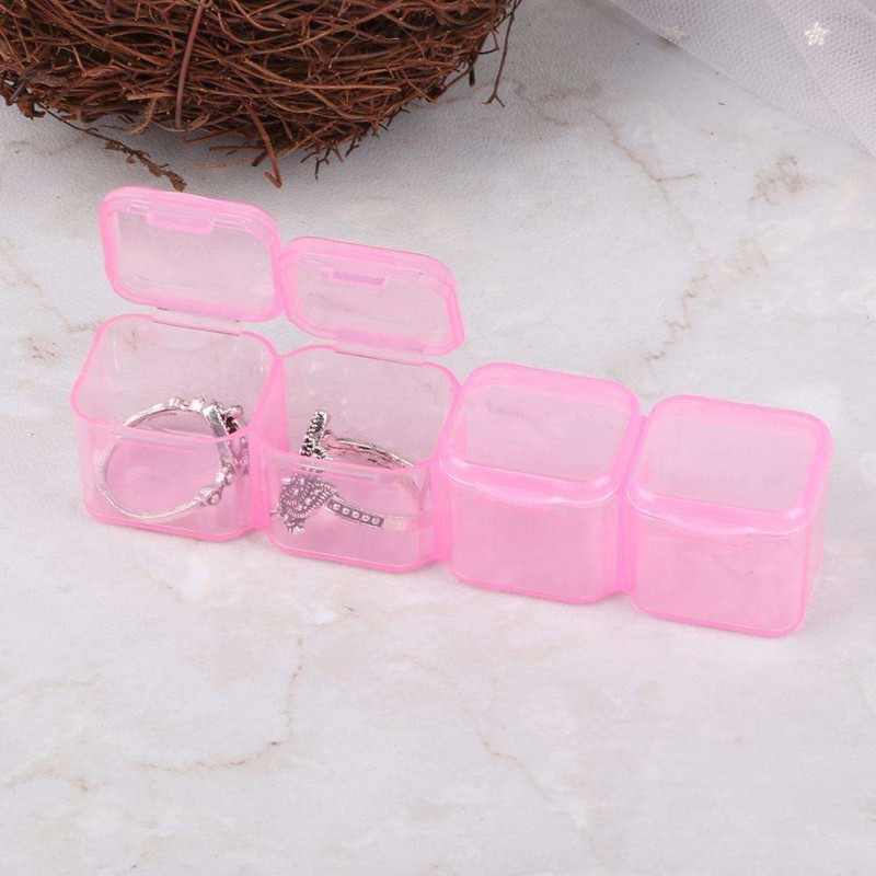 28 Grids Storage Box Plastic Nail Tools Jewelry Case Organizer Holder (Rose