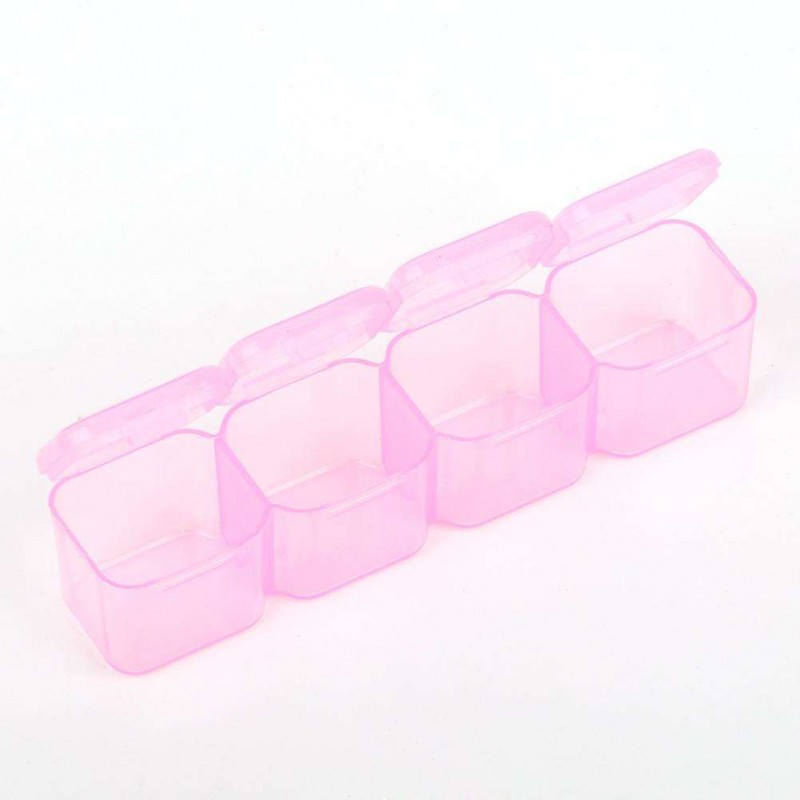 28 Grids Storage Box Plastic Nail Tools Jewelry Case Organizer Holder (Rose