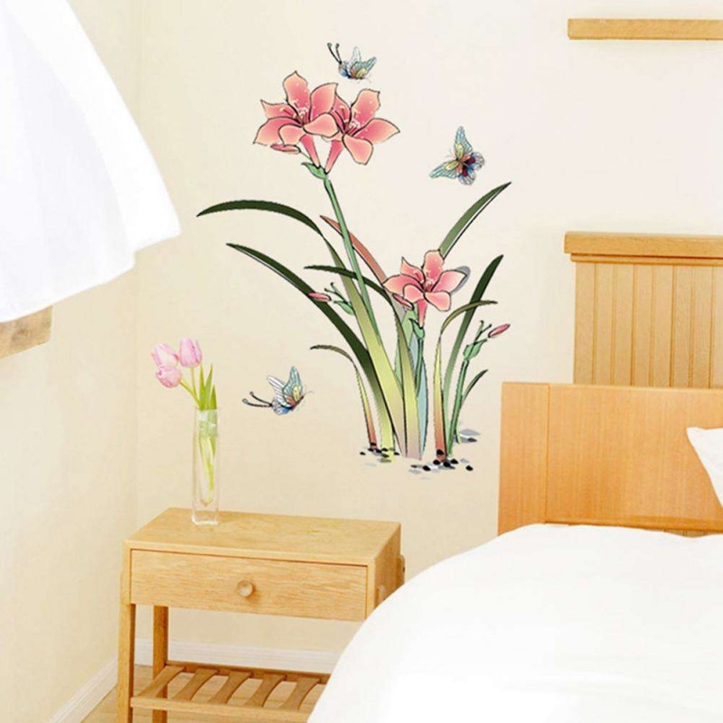 1pc Double Sided Flower Waterproof Wall Sticker Removable Wall Paster Decor