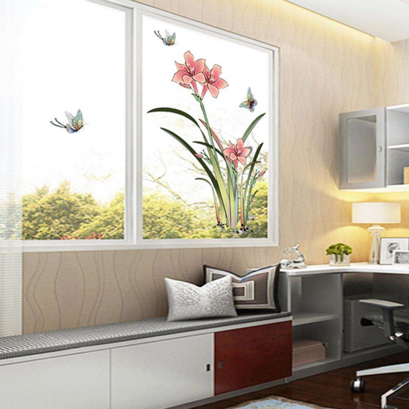 1pc Double Sided Flower Waterproof Wall Sticker Removable Wall Paster Decor