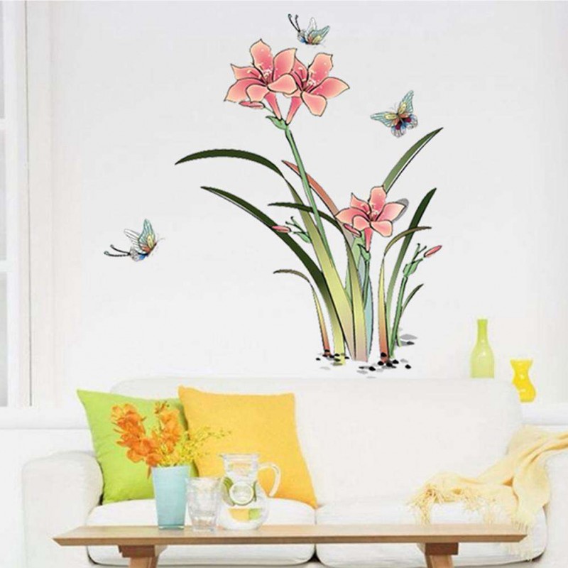 1pc Double Sided Flower Waterproof Wall Sticker Removable Wall Paster Decor