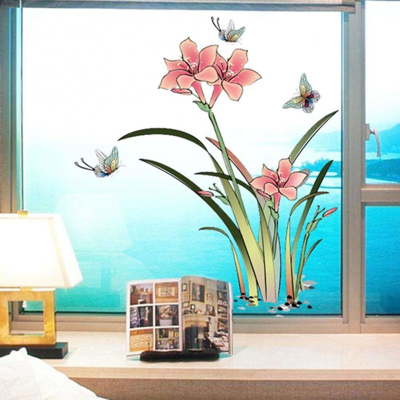 1pc Double Sided Flower Waterproof Wall Sticker Removable Wall Paster Decor