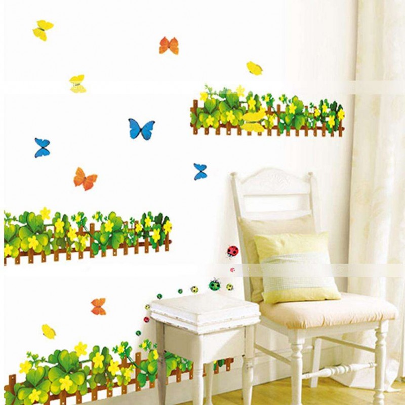 1pc Green Waterproof Wall Sticker Double Side Visual Wall Paster Room Kit