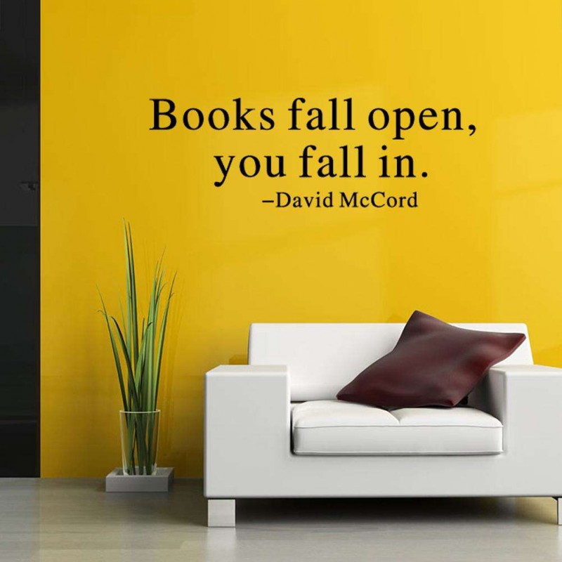 Book Quotes Letter Removable Wall Stickers Waterproof Study Library Decals