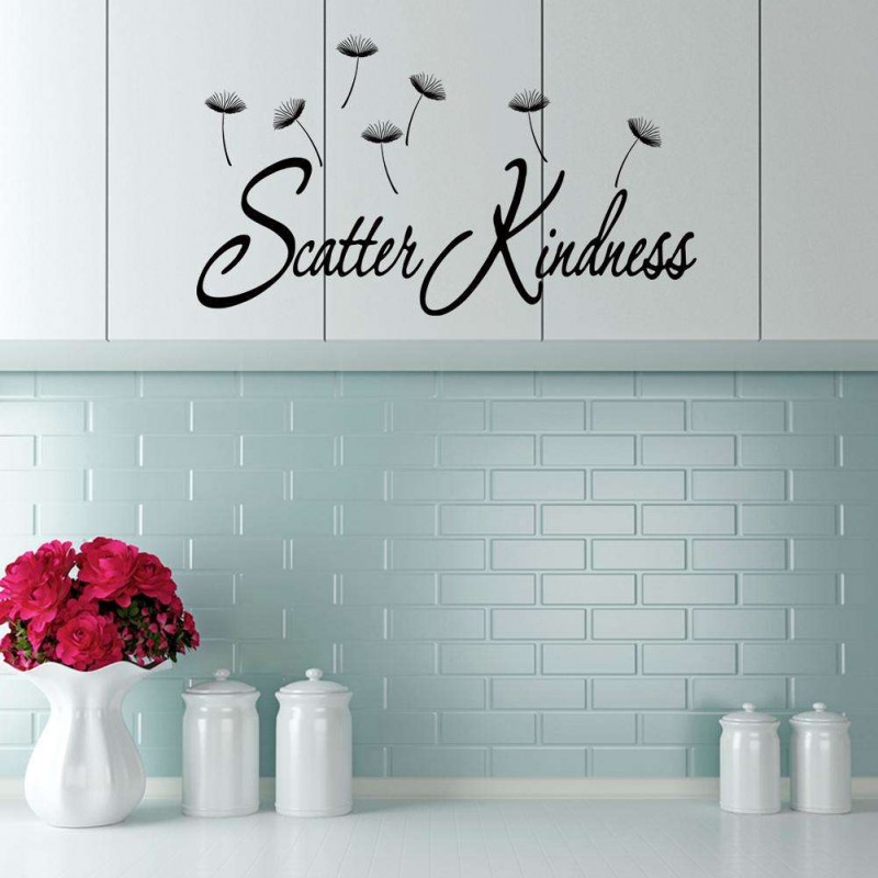 Letters Dandelion Removable PVC Wall Stickers Waterproof Home Decor Decals