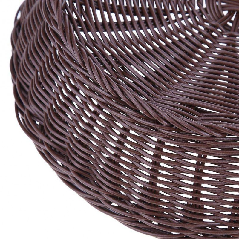 Round Woven Wicker Basket Iron Frame Imitation Rattan Food Container (S)