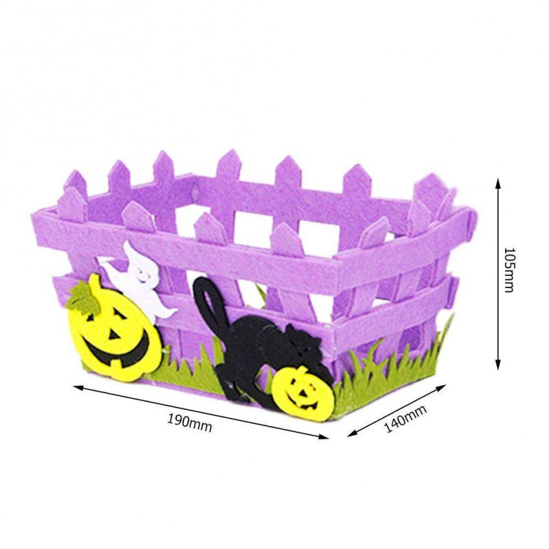 Halloween Felt Candy Basket Decorative Storage Box Kids Birthday Gift Decor