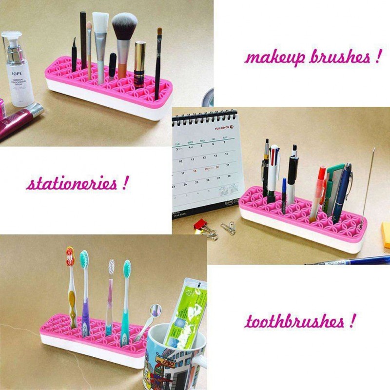 Makeup Brushes Organizer Silicone Cosmetic Brush Beauty Storage Box Tools