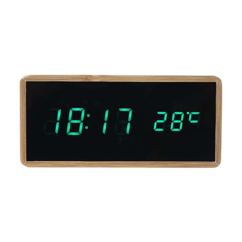 USB LED Sound Control Alarm Clock Thermometer Timer Calendar Display (Green