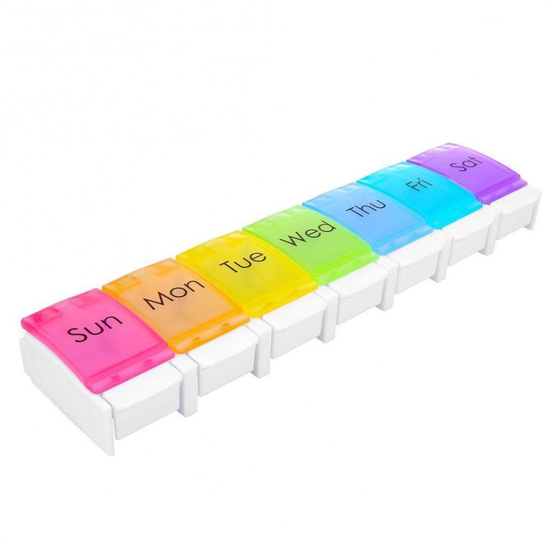 Weekly Pill Organizer 7 Days Press Butto...