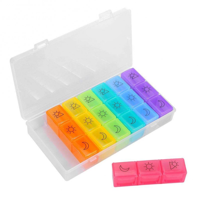 7 Days Weekly Pill Organizer Plastic Tab...