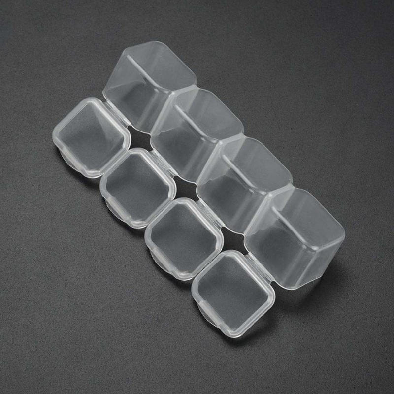 4 Grids Transparent Plastic Box Pill Beads Jewelry Storage Cases Organizer