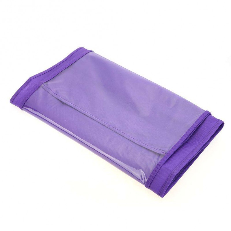 Transparent 6 Pocket Handbag Hanging Storage Bag Dust-proof Pouch (Purple)