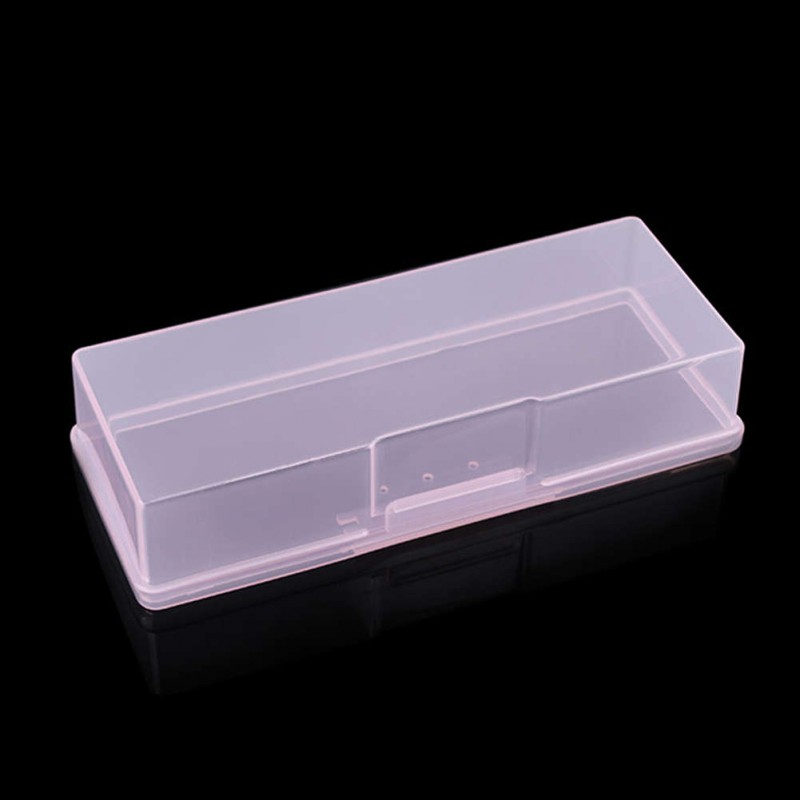 Transparent Plastic Storage Box Rectangular Nail Art Jewelry Organizer