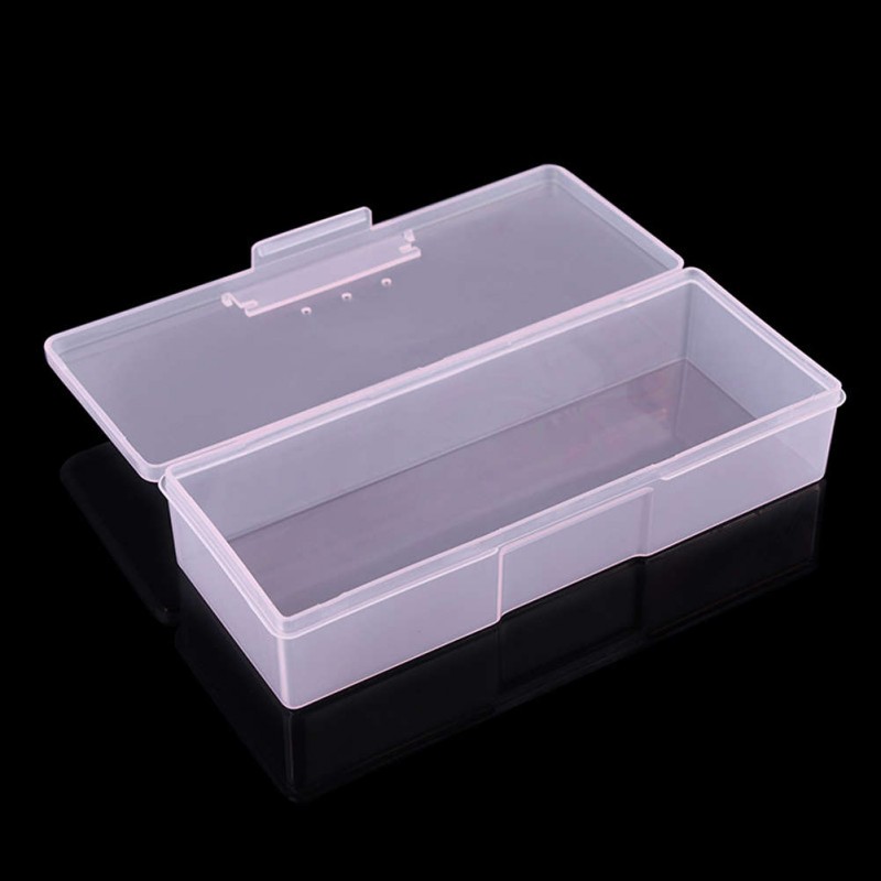 Transparent Plastic Storage Box Rectangular Nail Art Jewelry Organizer