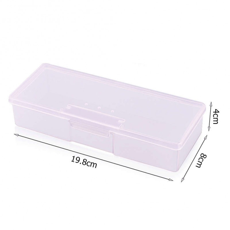 Transparent Plastic Storage Box Rectangular Nail Art Jewelry Organizer