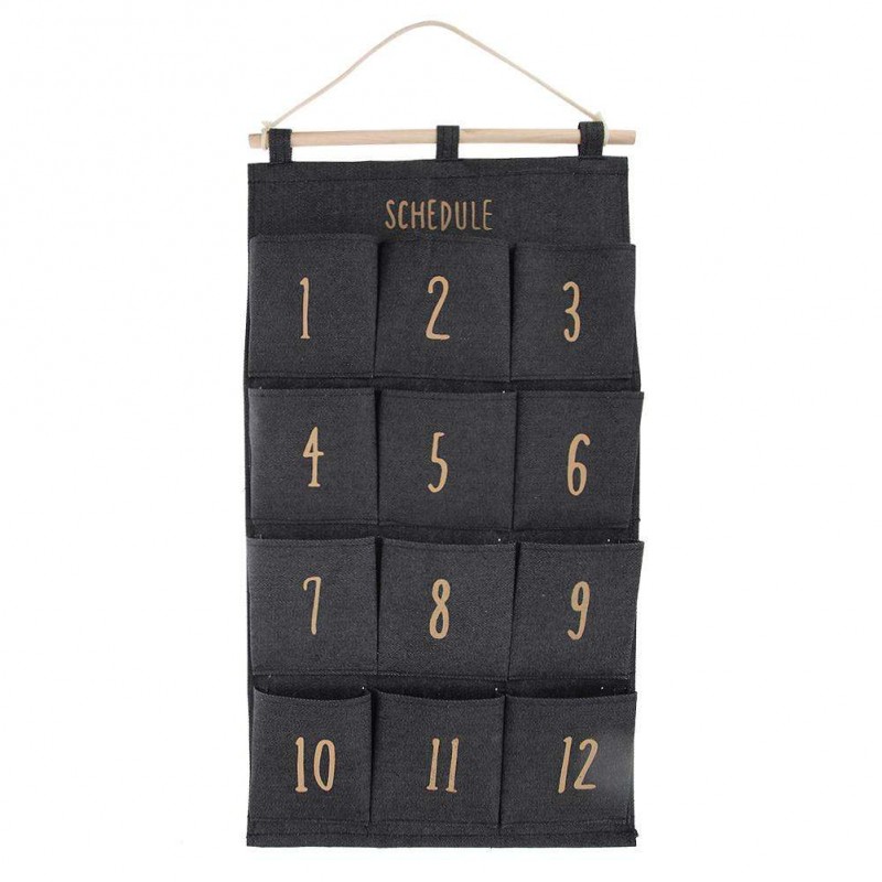 12 Pocket Cotton Linen Wall Hanging Stor...