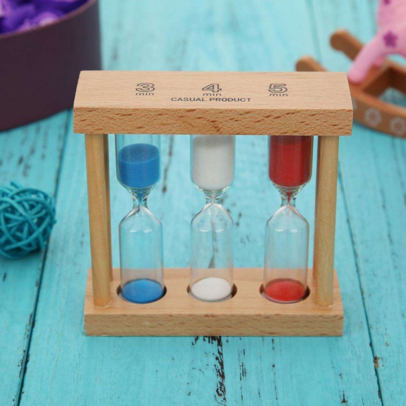 Creative 3/4/5 Minute Wood Hourglass Sandglass Sand Clock Timers Gift Decor