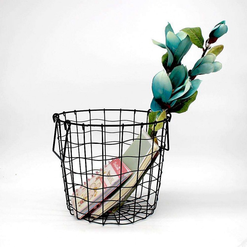 Nordic Style Iron Art Storage Basket Household Desktop Organizer Holder